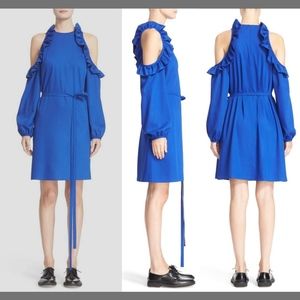 NEW $520 PASKAL Cold‎ Shoulder Fit & Flare Dress Electric Blue [SZ Small ]